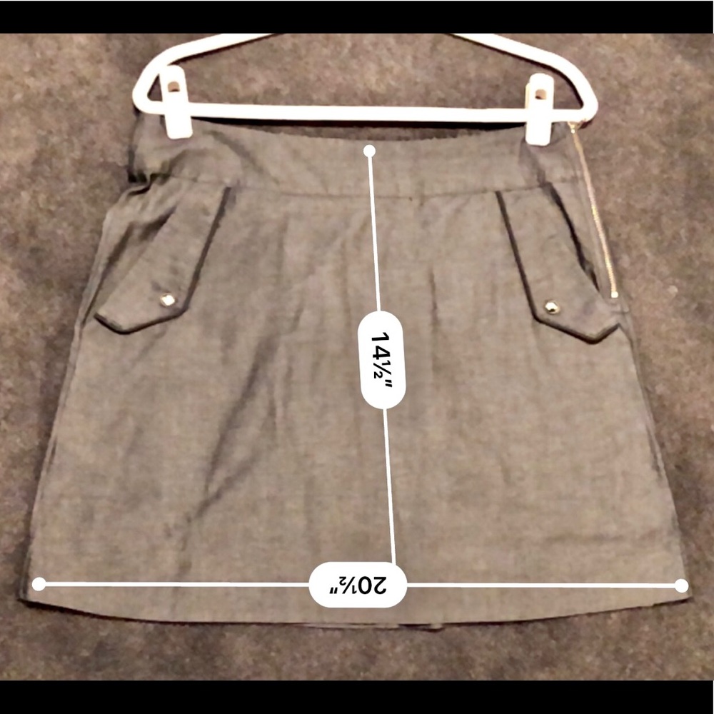 Grey cotton zip skirt with pockets - Sz L - Picture 9 of 12
